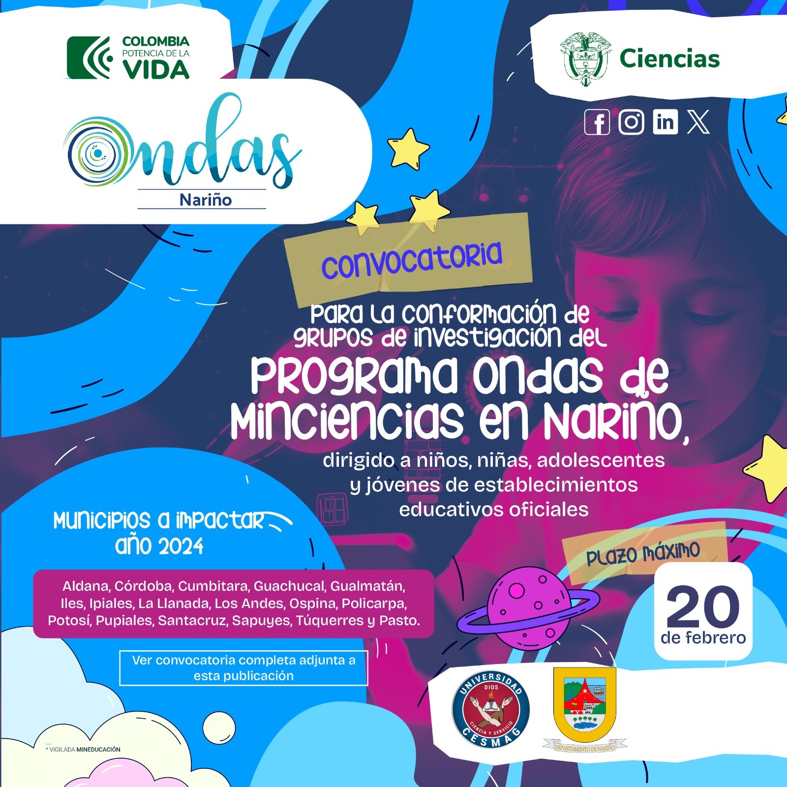 Conformación de grupos de investigación del Programa Ondas de Minciencias en Nariño