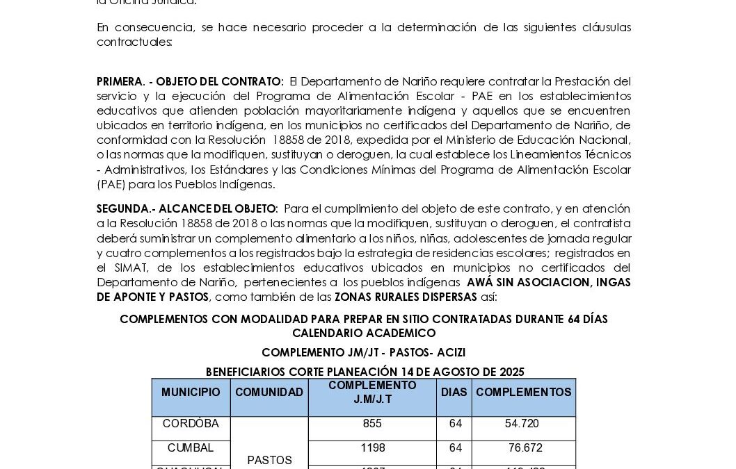 ASOCIACIÓN DE CABILDOS INDÍGENAS DE LA ZONA DE IPIALES – ACIZI GN1393-2026
