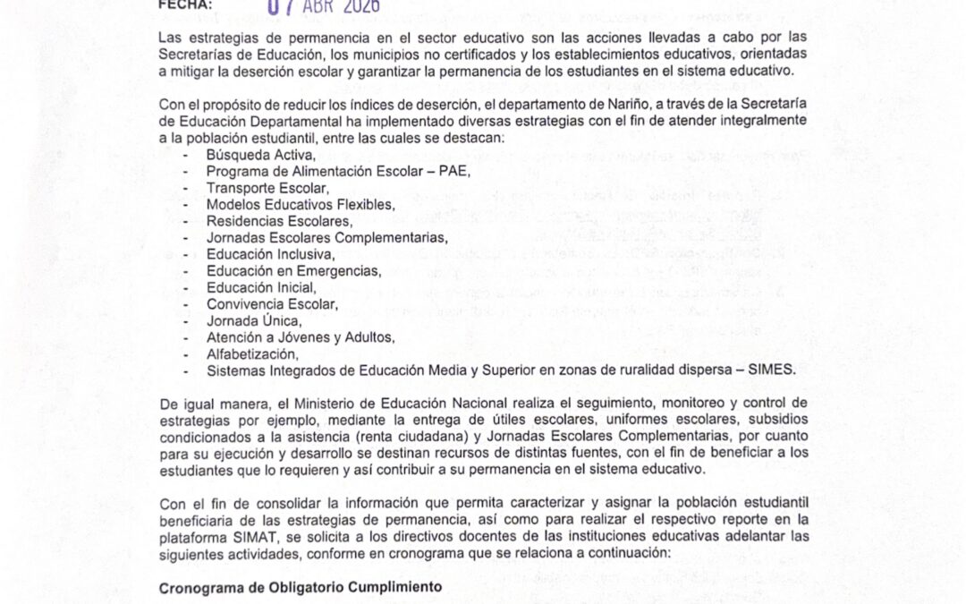 CIRCULAR 044 ESTRATEGIAS DE PERMANENCIA