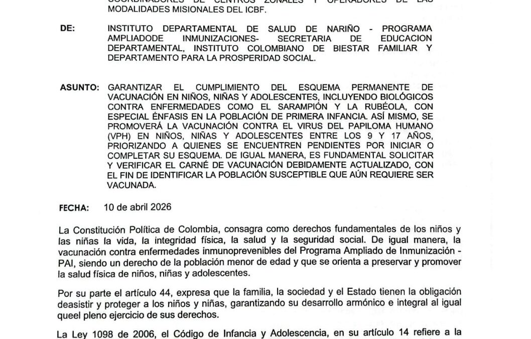 CIRCULAR CONJUNTA N. 124 DE 10 DE ABRIL DE 2026