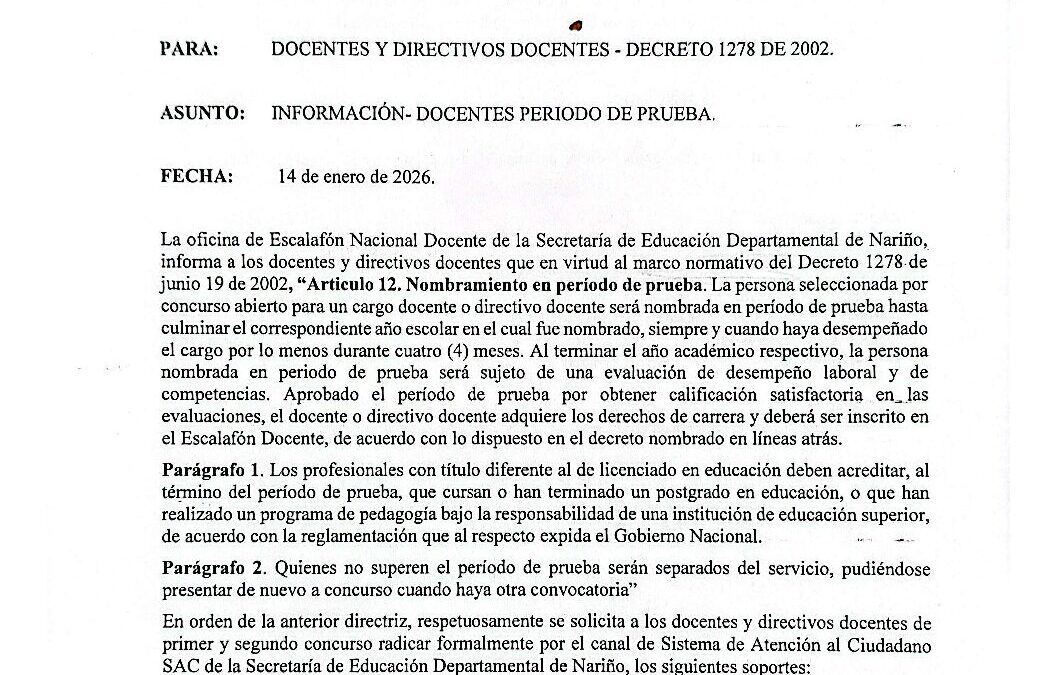 COMUNICADO 001 DE 2026