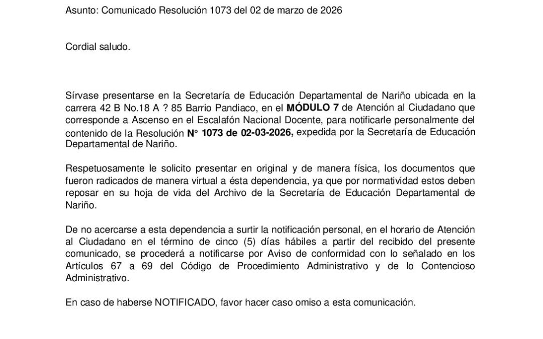 Comunicado Resolución 1073 del 02 de marzo de 2026_Yolima Ortiz Burgos
