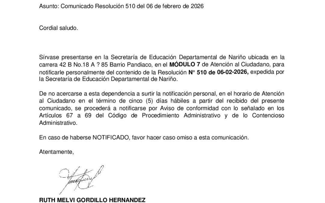 Comunicado Resolución 510