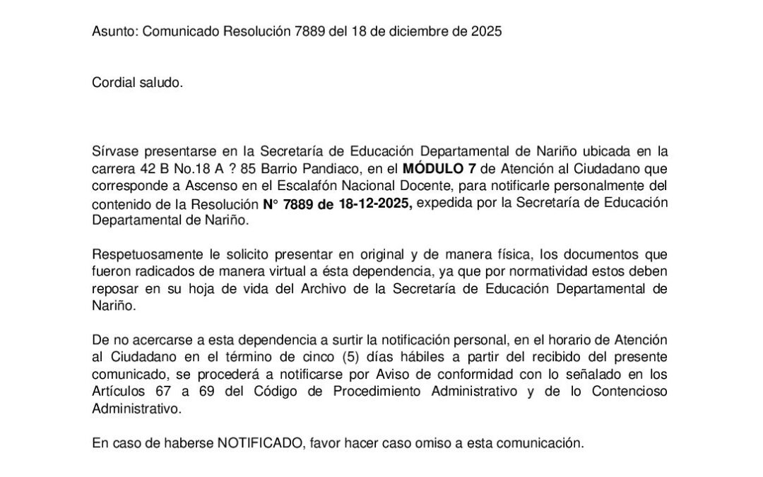 Comunicado Resolución 7889 del 18 de diciembre de 2025_Geremias Hurtado Otero