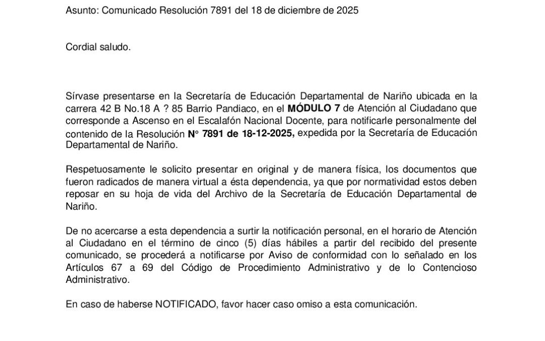 Comunicado Resolución 7891 del 18 de diciembre de 2025_Wilson Garces Cifuentes