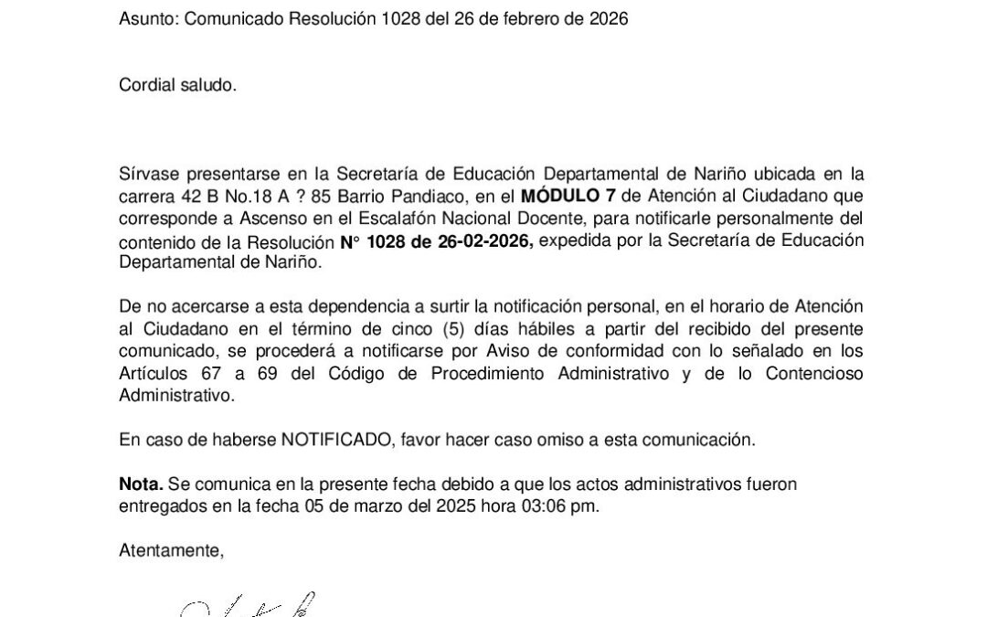 Comunicados 1015 hasta 1028