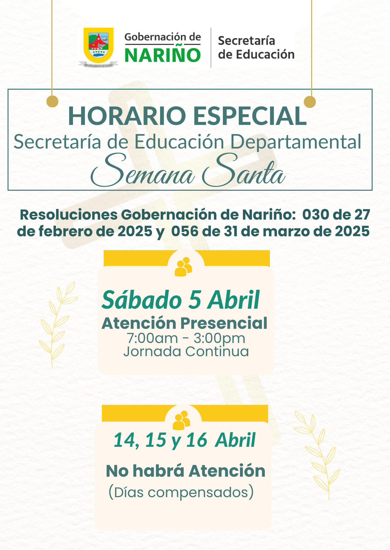 Horario especial