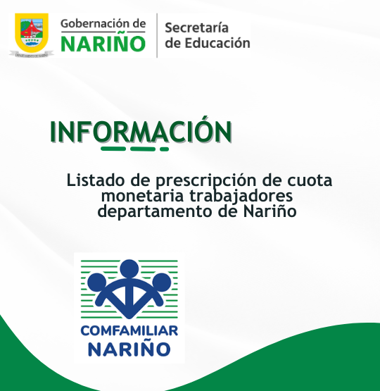 Listado de prescripción de cuota monetaria trabajadores departamento de Nariño