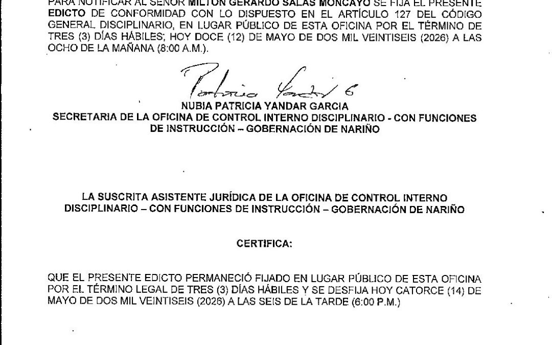 EDICTO EXP. 062-2025