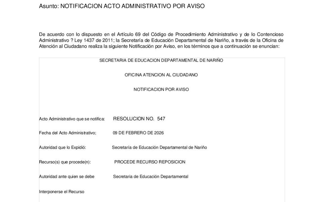 NOTIFICACIN POR AVISO RESOL 547 09 02 2026