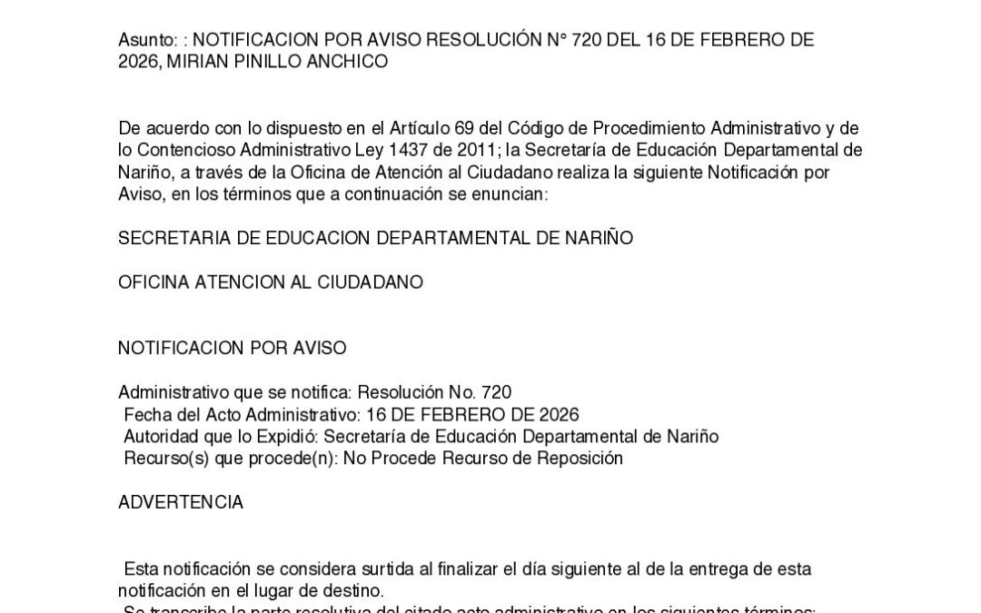 NOTIFICACION AVISO SAC