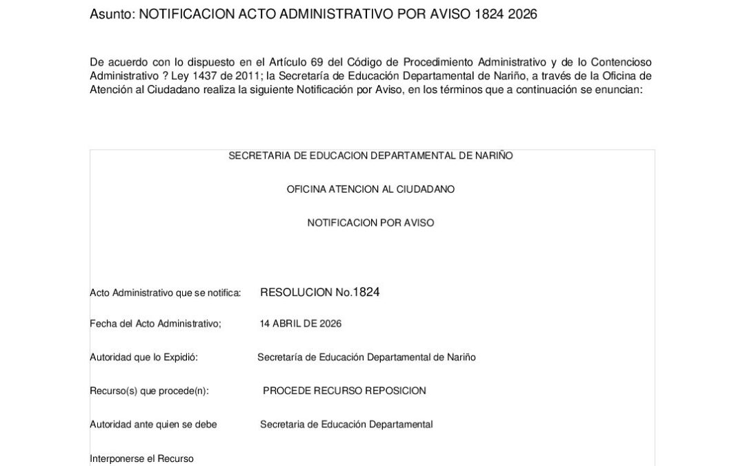 NOTIFICACION POR AVISO RESO 1824 14 AB 2026