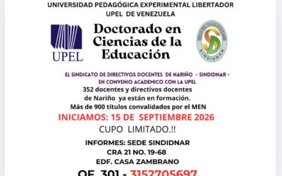 Doctorado con la Universidad Pedagógica Experimental Libertador de Venezuela