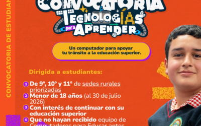 Convocatoria 3 línea 2. Computadores para Jóvenes de Grado 9°, 10° y 11° en Zonas PDET y ZOMAC