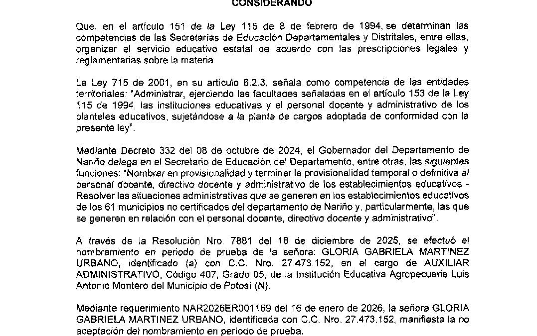 RESOLUCION 255 23 ENE 2026
