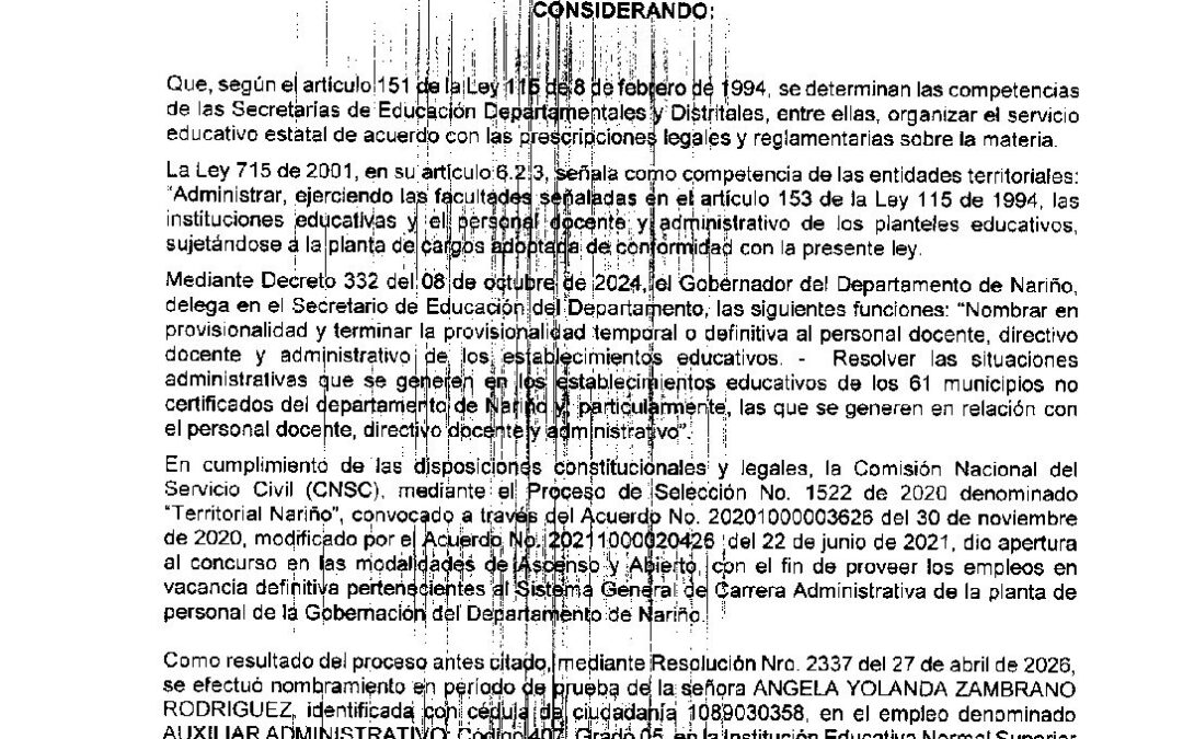 RESOLUCION 2697 15 MY 2026