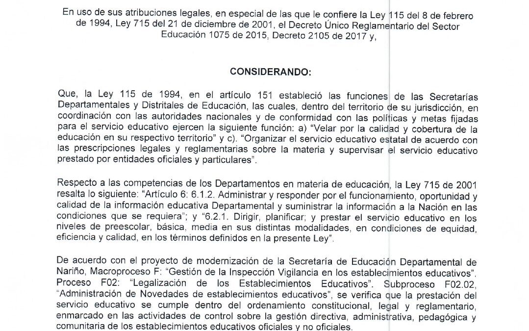 RESOLUCION 580