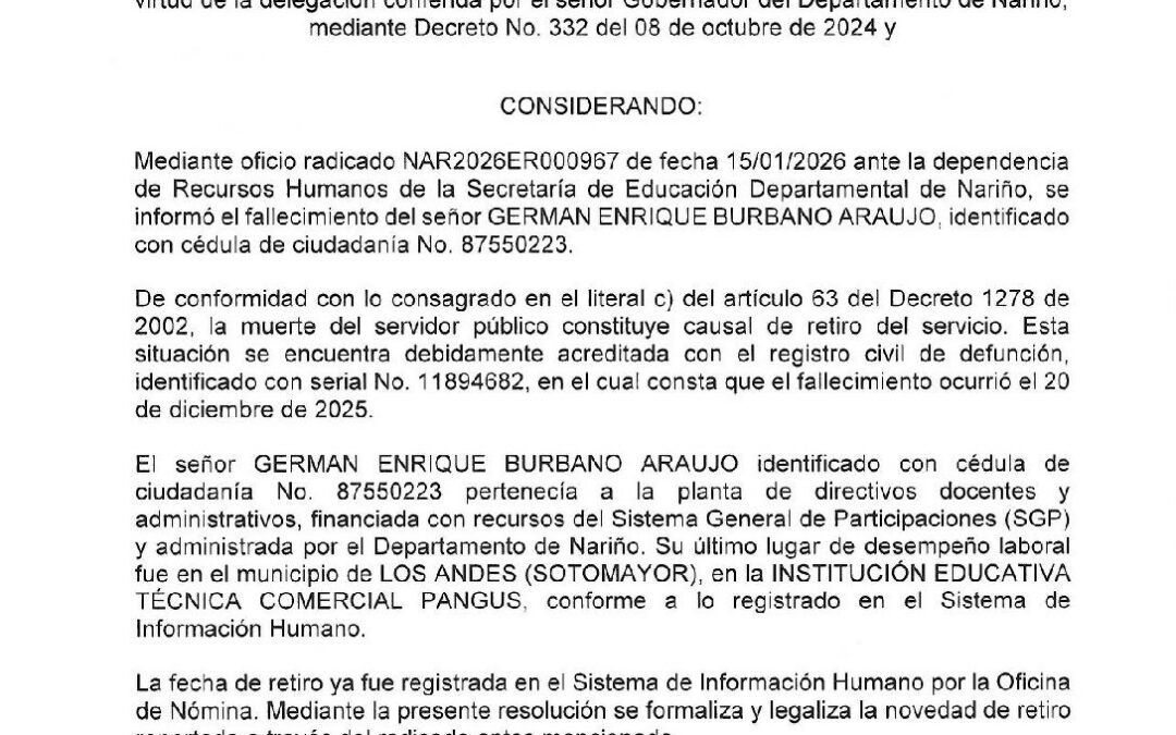 Resolucion No. 382