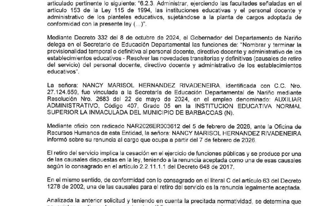 Resolucion No. 602