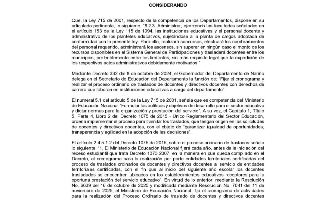 TRASLADOS DE DOCENTES DE AULA PROCESO ORDINARIO 2025