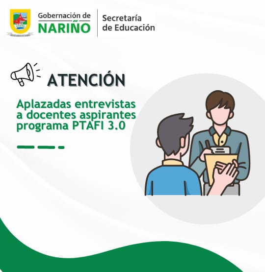Aplazadas entrevistas a docentes aspirantes PTAFI 3.0