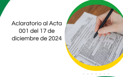 Aclaratorio al Acta 001 del 17 de diciembre de 2024