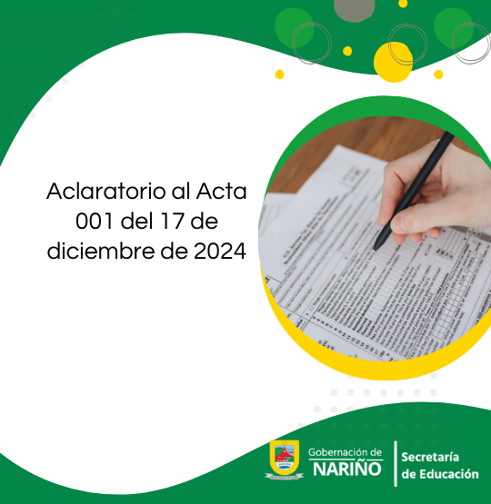 Aclaratorio al Acta 001 del 17 de diciembre de 2024