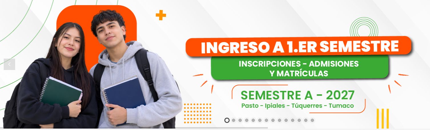 Proceso de admisión de pregrado de la Universidad de Nariño para el periodo académico 2027-A.