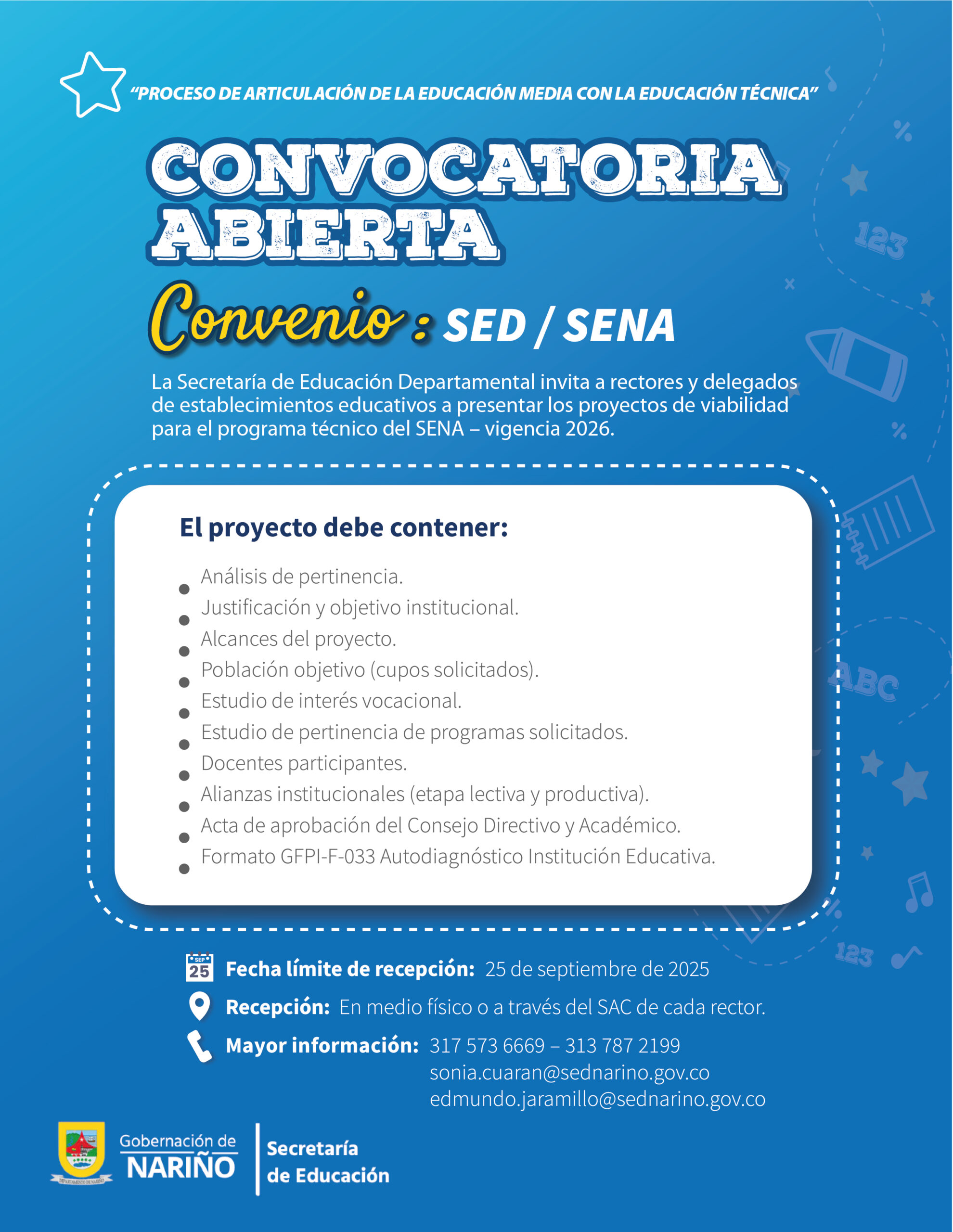 Convocatoria SED – SENA 2026